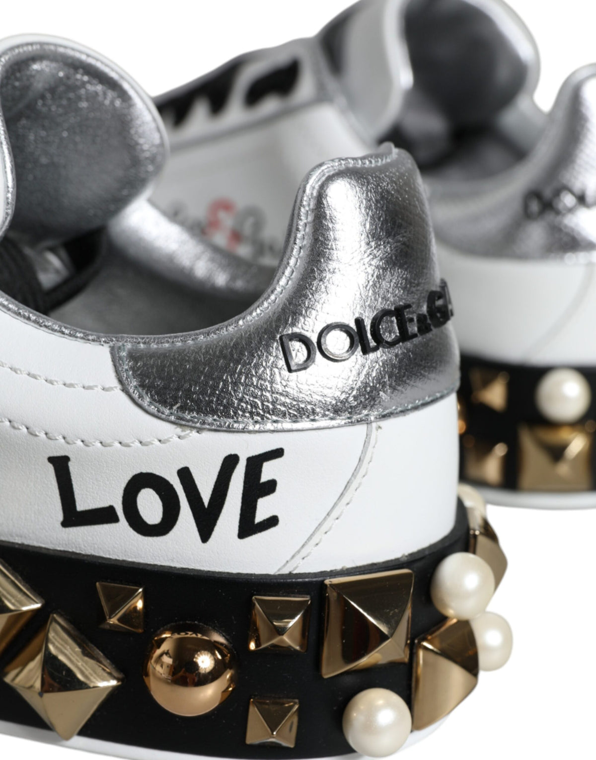 Dolce & Gabbana Women's Low Top Leather & Rubber Sneakers - White Floral