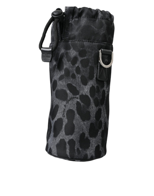 Black Leopard Round Slim Tote Bottle Cage Bag