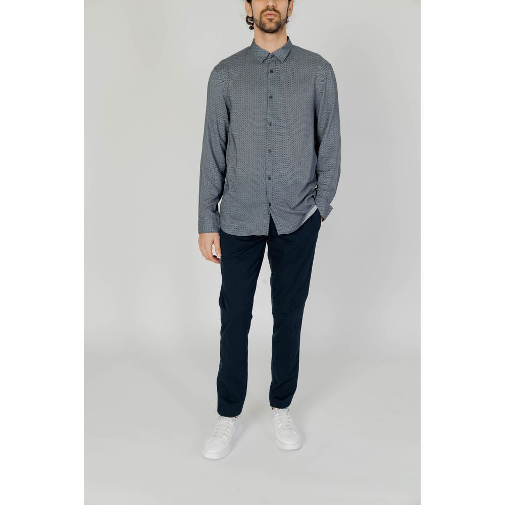 Armani Exchange Men's Long-Sleeve Viscose Shirt - Gray