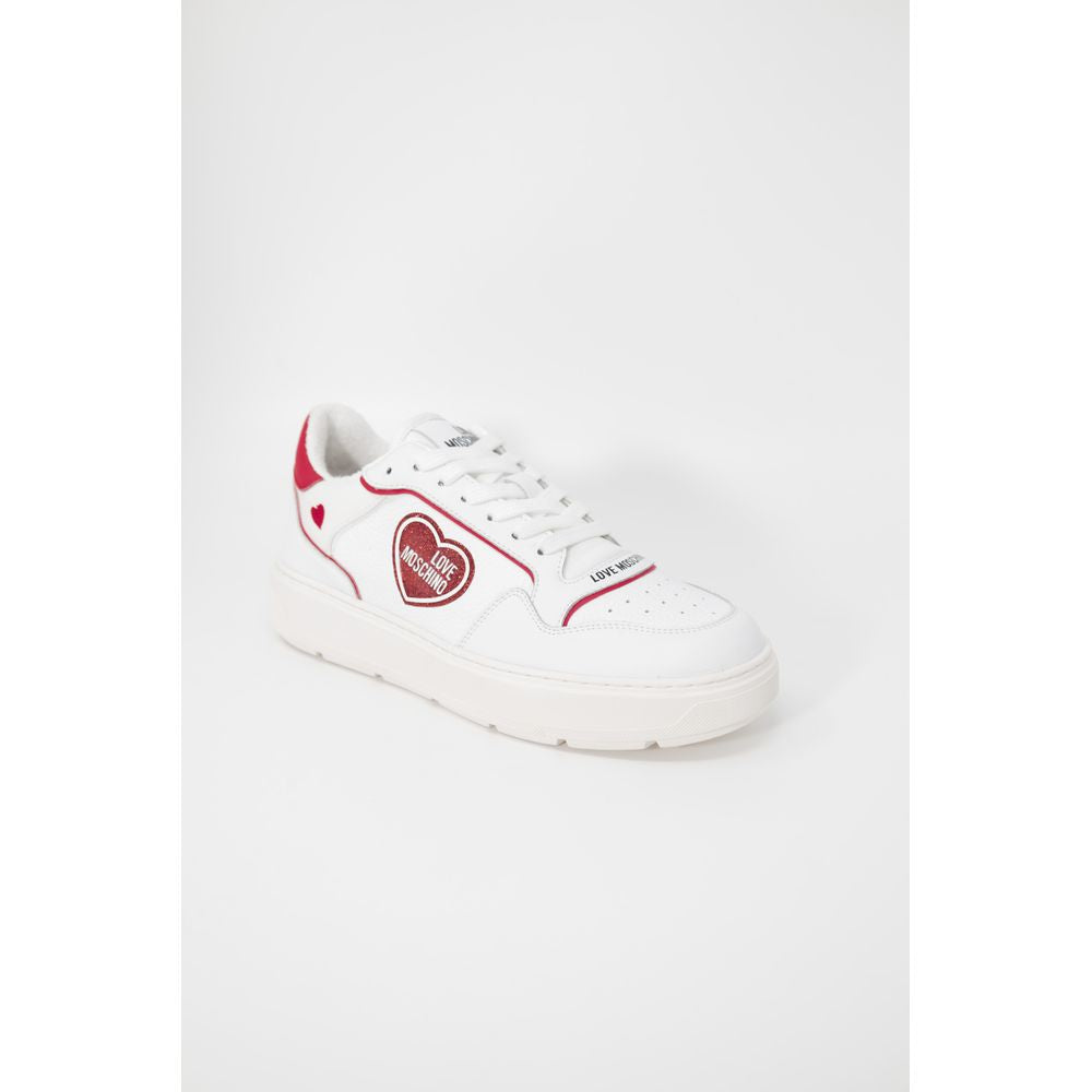 Love Moschino Women's Lightweight Fashion Polyethylene & Polyurethane Sneakers - Red