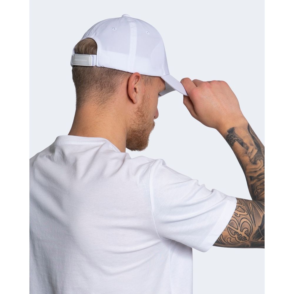 Armani Exchange White Cotton Baseball Hat