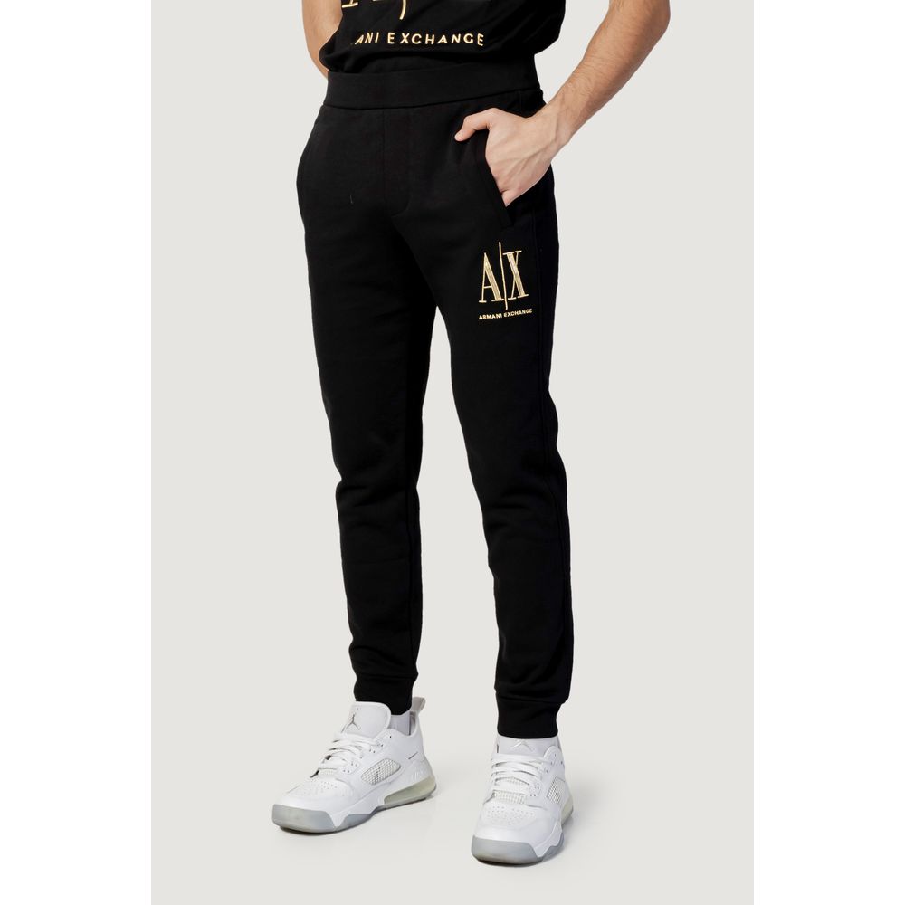 Armani Exchange Black Cotton Jogger Sports Pants