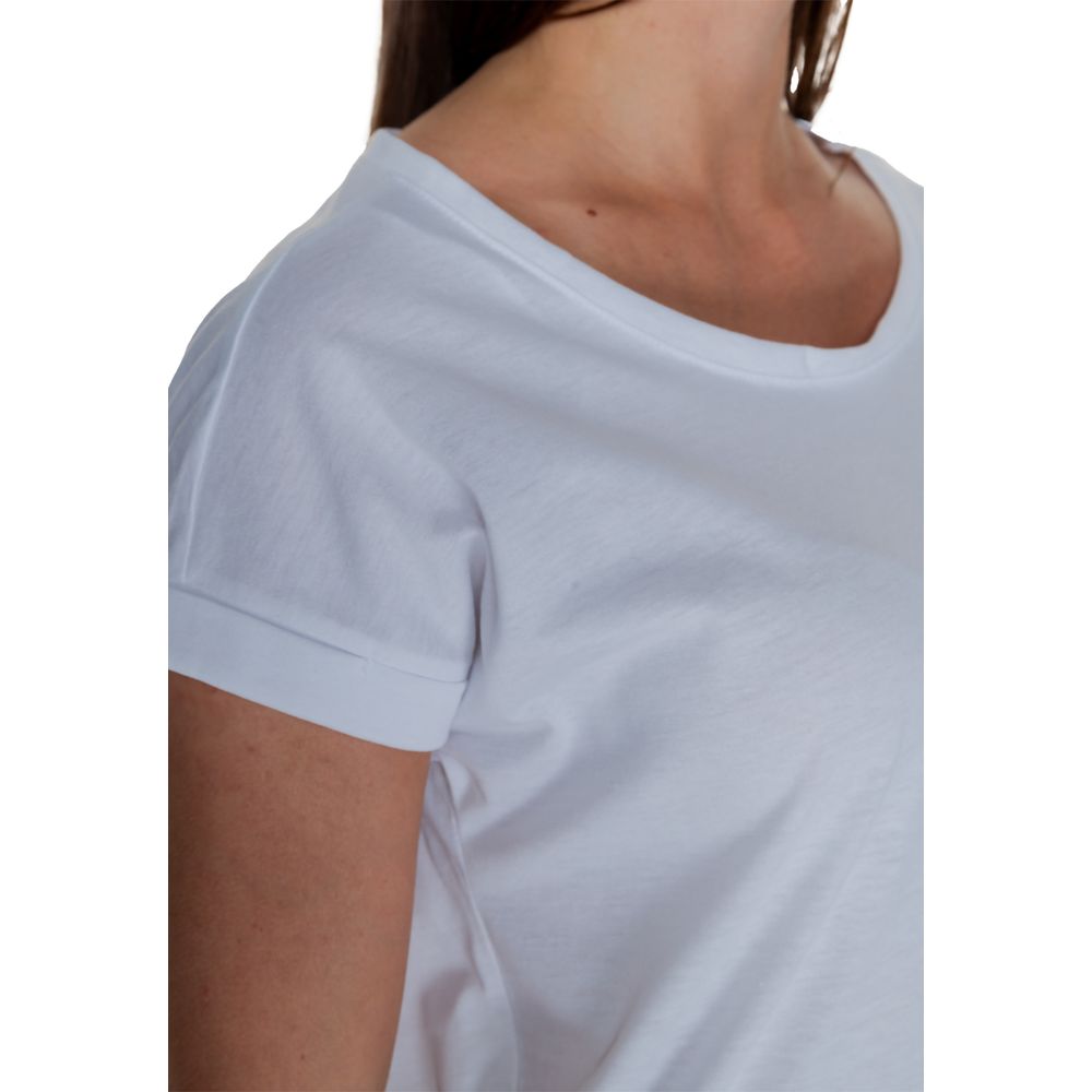 Vila Clothes Women's Short-Sleeve Round-Neck Cotton Polyester T-Shirt - White