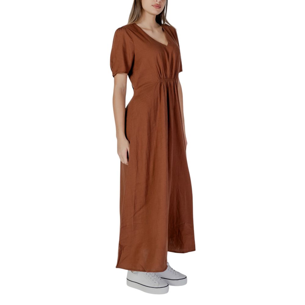 B.Young Women's Linen & Viscose Dress - Brown