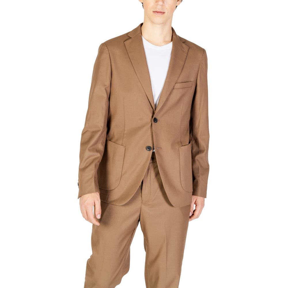 Hamaki-Ho Men's Polyester Blazer - Beige
