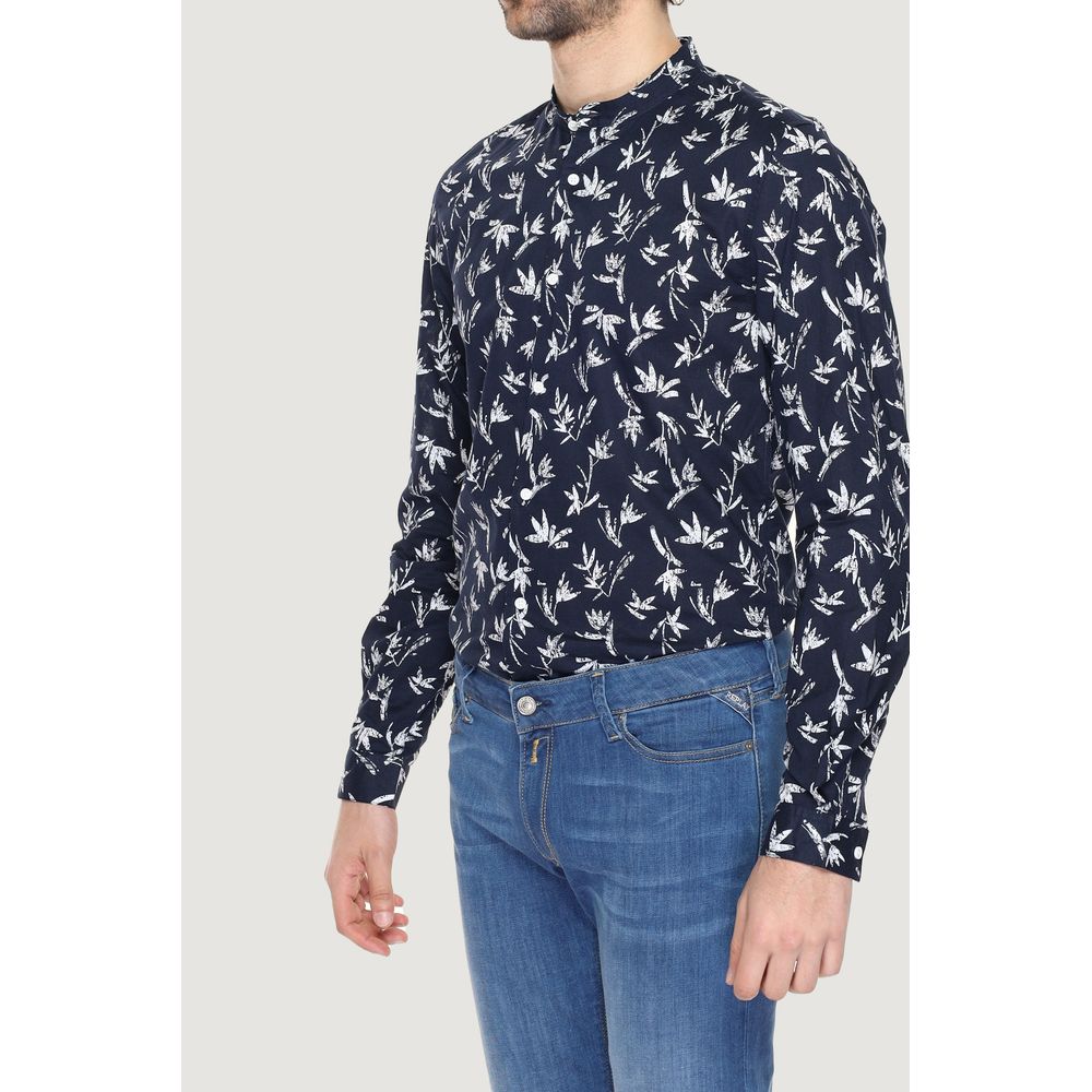 Antony Morato Men's Long-Sleeve Cotton Shirt - Blue