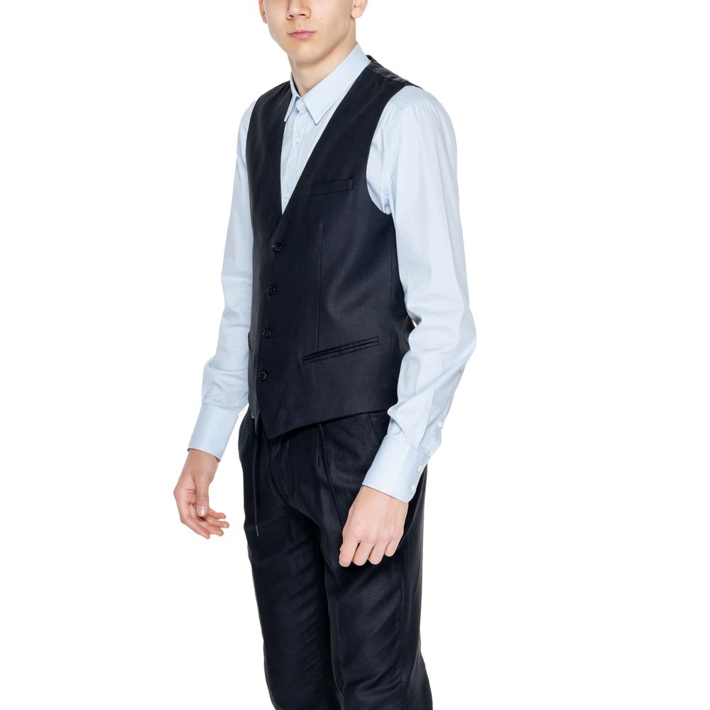 Antony Morato Men's Linen & Viscose Vest - Black