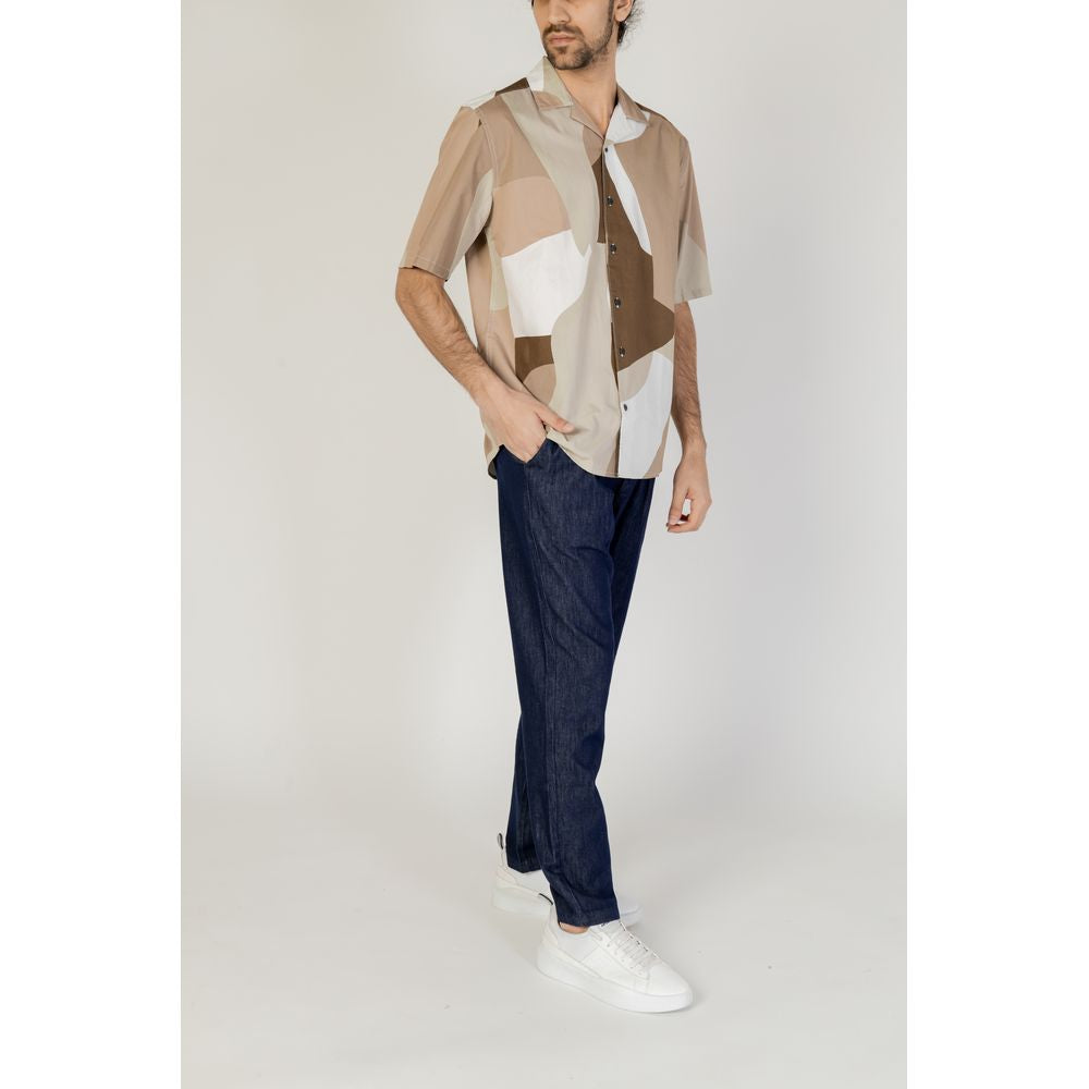 Only & Sons Men's Short-Sleeve Cotton Shirt - Brown