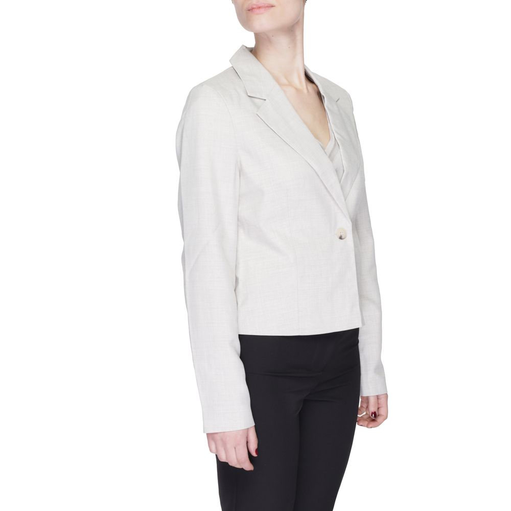 Vero Moda Gray Polyester Short Blazer Jacket