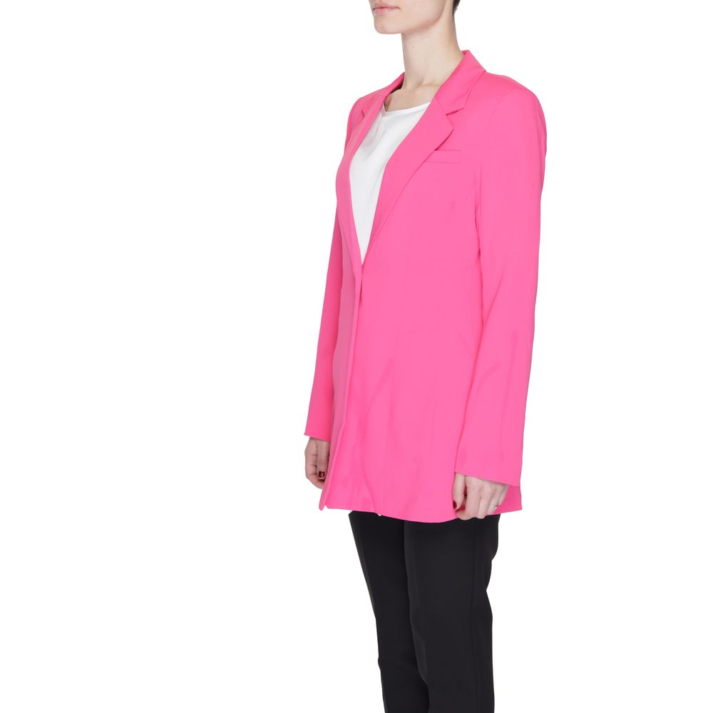 Vero Moda Pink Polyester Long Blazer Jacket