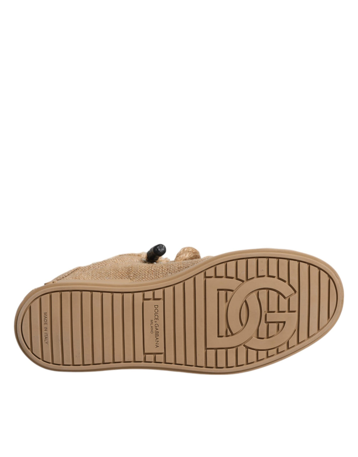 Dolce & Gabbana Men's Low Top Jute & Rubber Sneakers - Brown