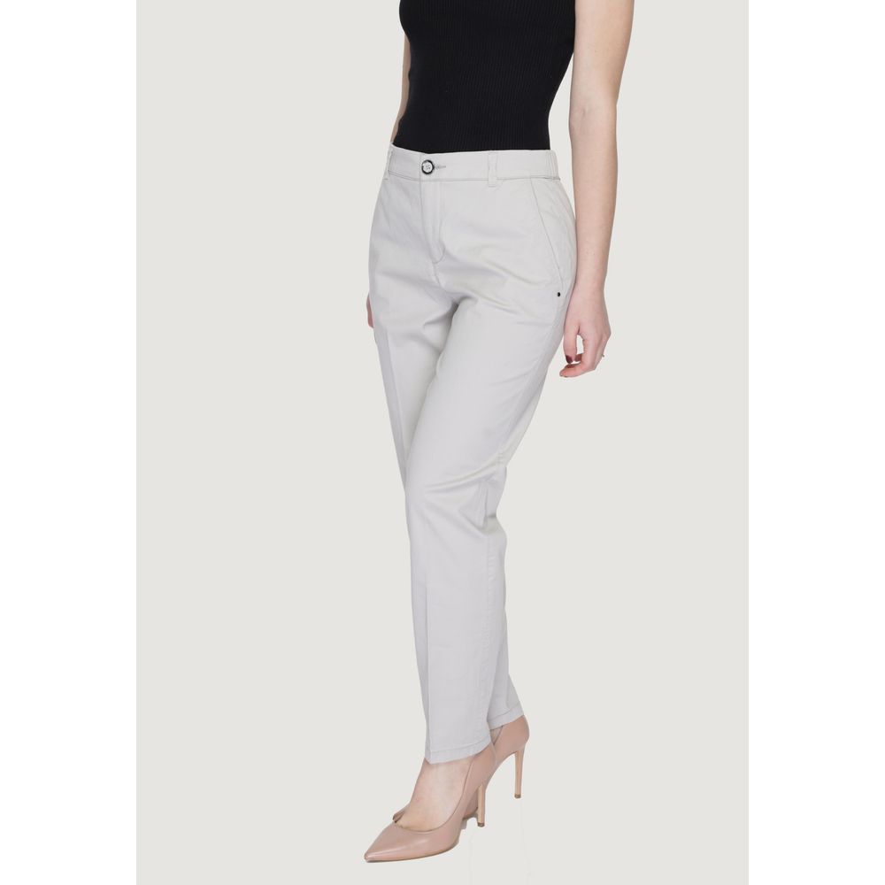 Street One Women's Cigarette Stretch Cotton Jeans - Beige
