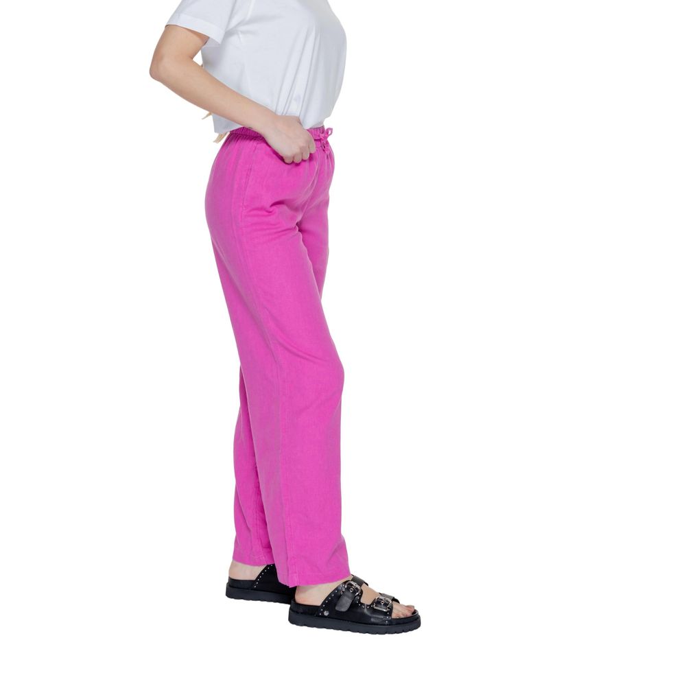 Only Women's Wide Linen & Viscose Jeans - Pink