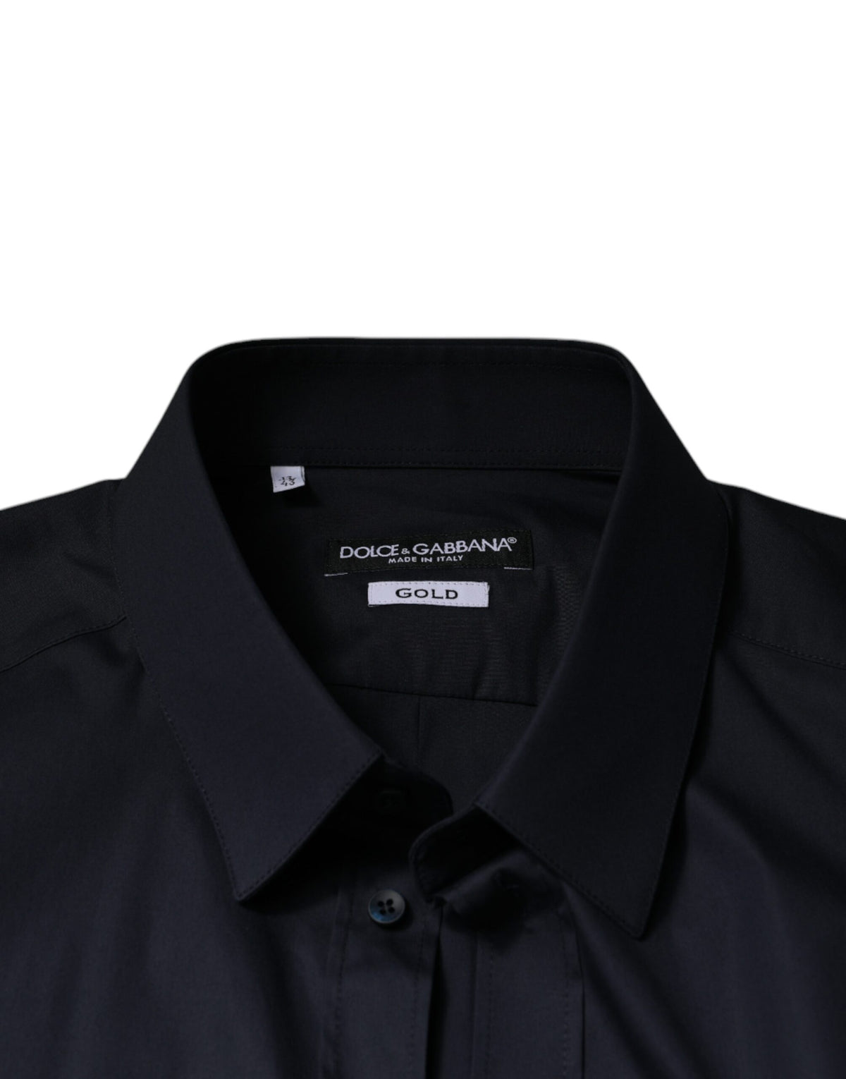 Dolce & Gabbana Men's Slim Long-Sleeve Stretch Cotton & Nylon Dress Shirt - Black Gold