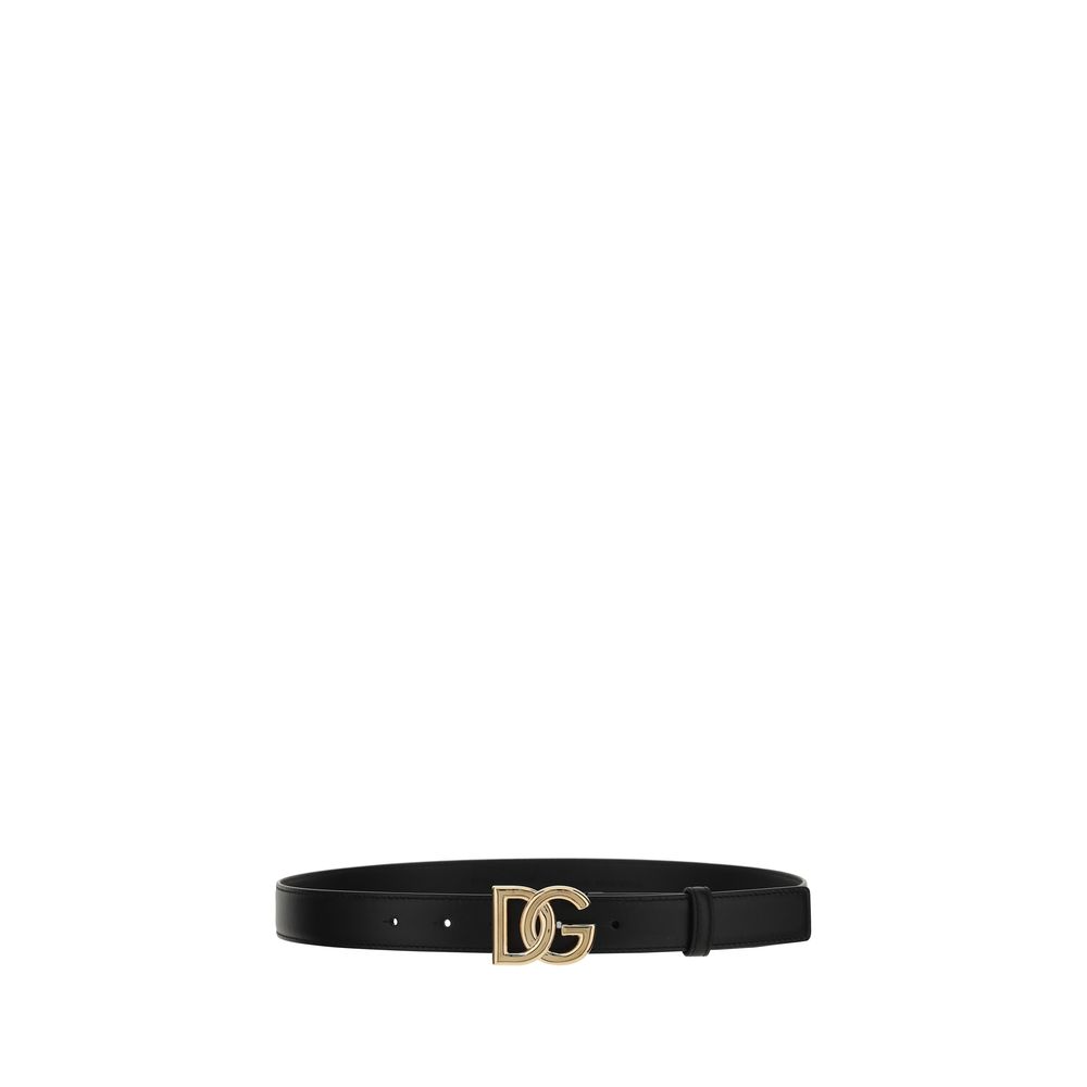 Dolce & Gabbana Bos Taurus Calf Leather Belt - Black Monogram