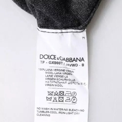 Dolce & Gabbana Men's Regular Fit Turtleneck Virgin Wool Sweater - Gray