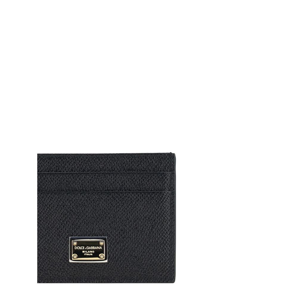 Dolce & Gabbana Calfskin Leather Cardholder Wallet - Black