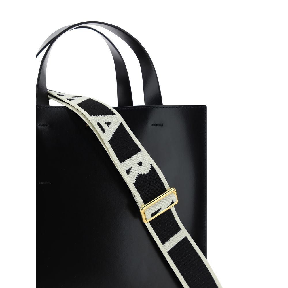 Black Calfskin Museo Handbag by Marni