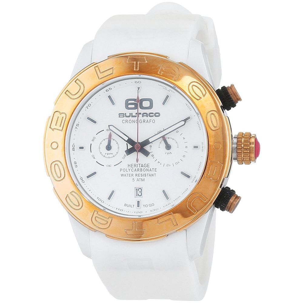 Bultaco White Rubber H1PW43CCW1 Ladies Watch