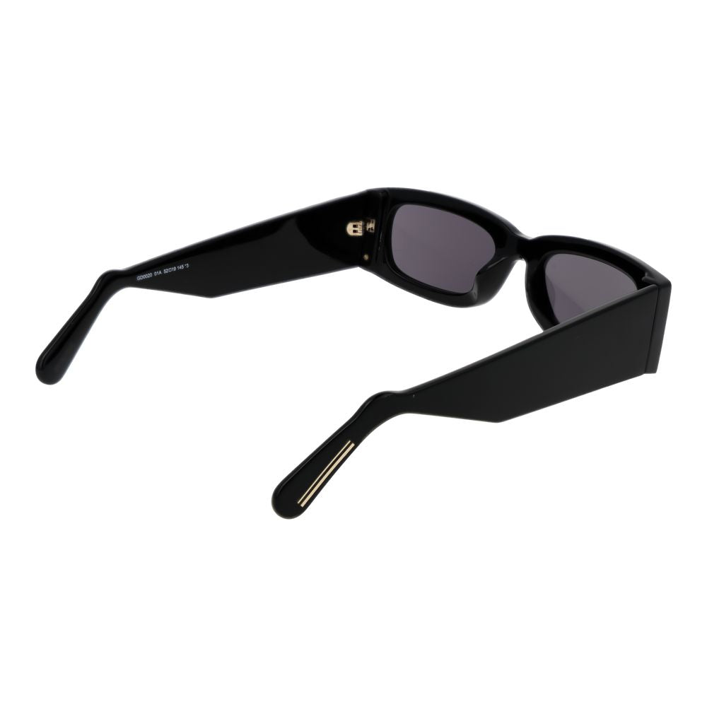 Sunglasses by GCDS for unisex in acetate and black featuring an stylish rectangle full-rim frame design with a sophisticated black coloured frame finish and high-performance non-polarized category-3-dark-tint lens.