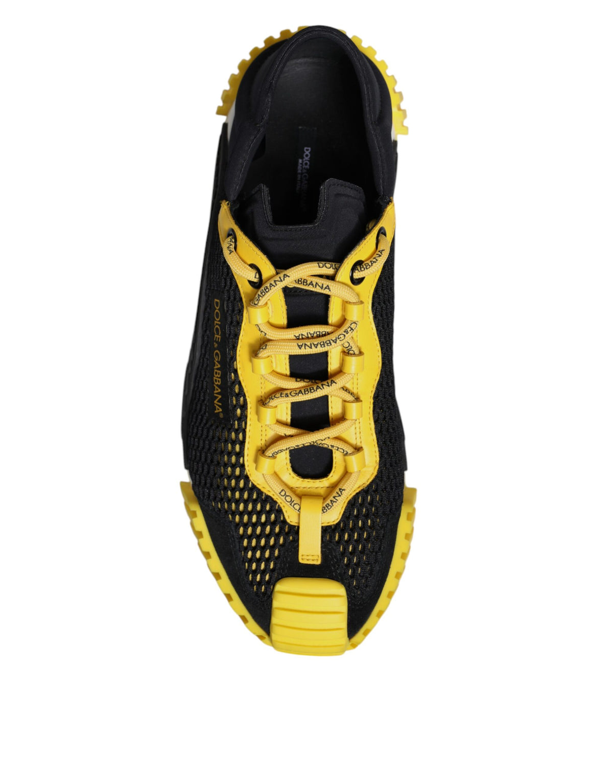Dolce & Gabbana Men's Low Top Nylon Polyester & Duck Down Sneakers - Black Yellow