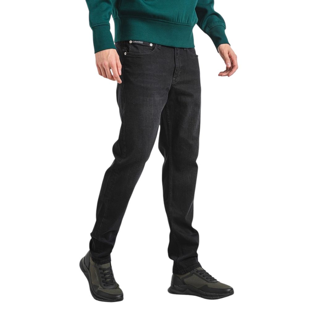Calvin Klein Jeans Black Cotton Slim Taper Jeans