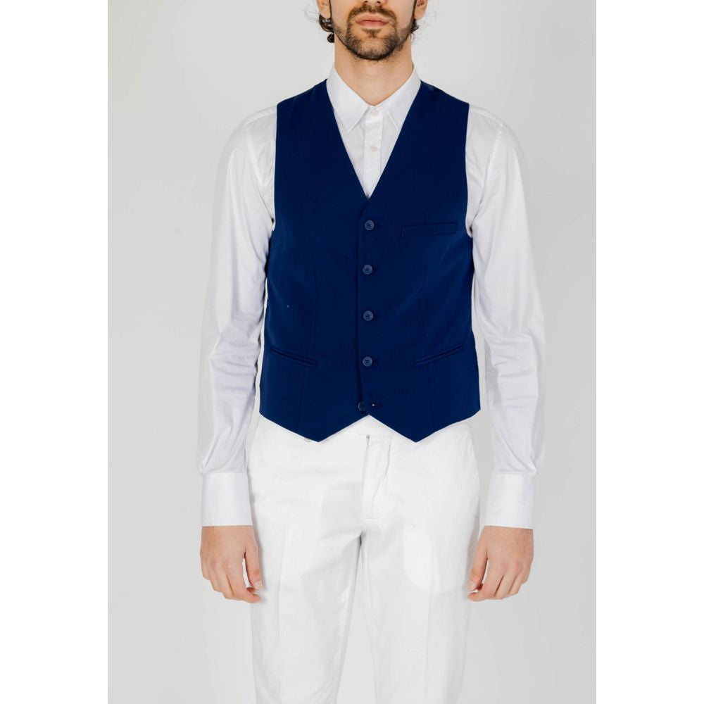 Only & Sons Men's Stretch Viscose Polyester Vest - Blue