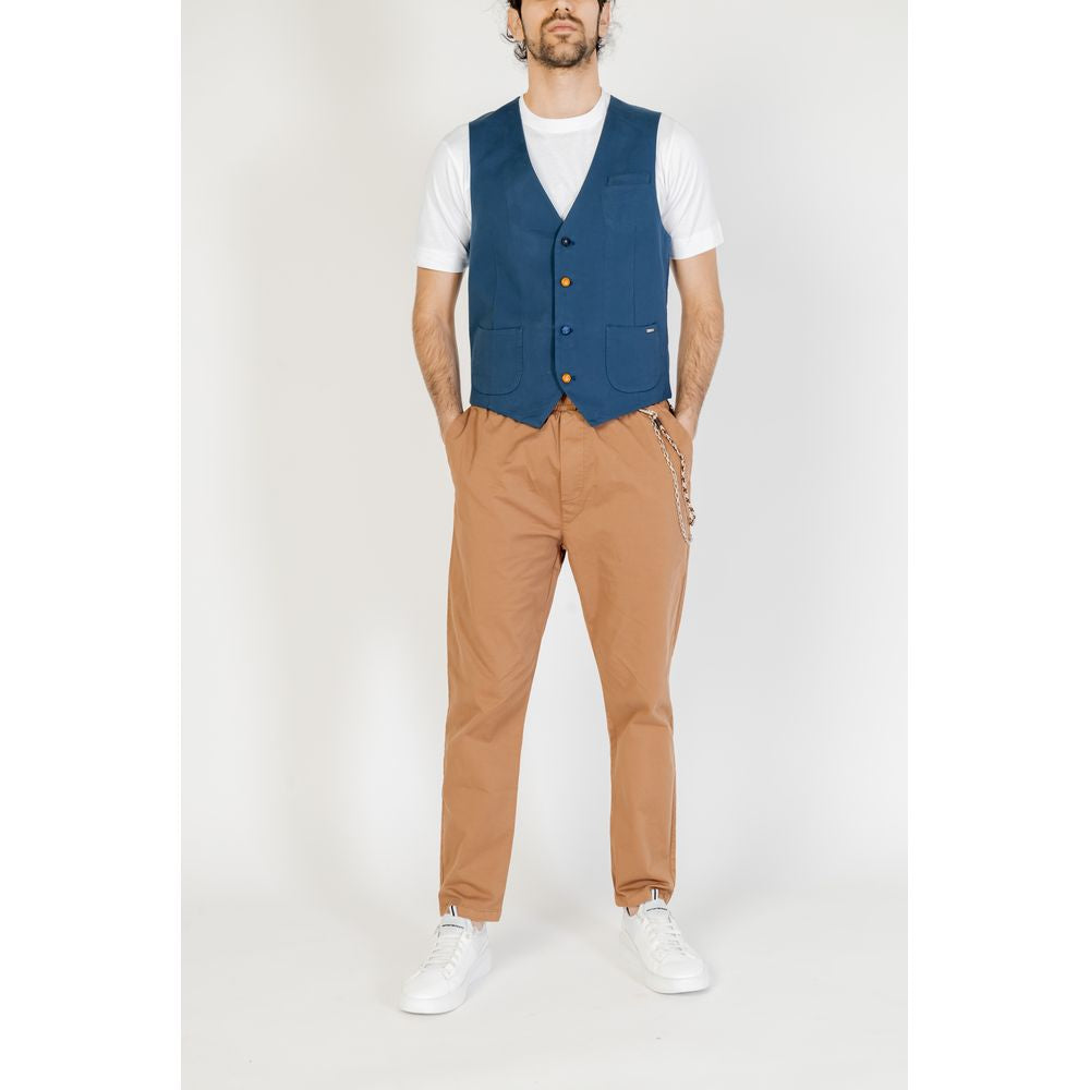 Gianni Lupo Men's Cotton Vest - Blue