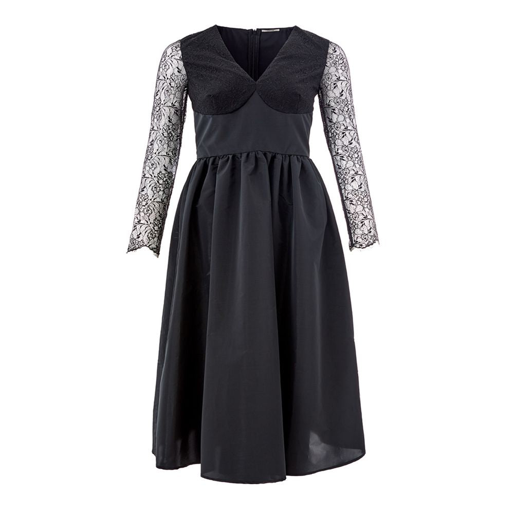 Lardini Elegant Black Polyester Dress – Moon Behind The Hill