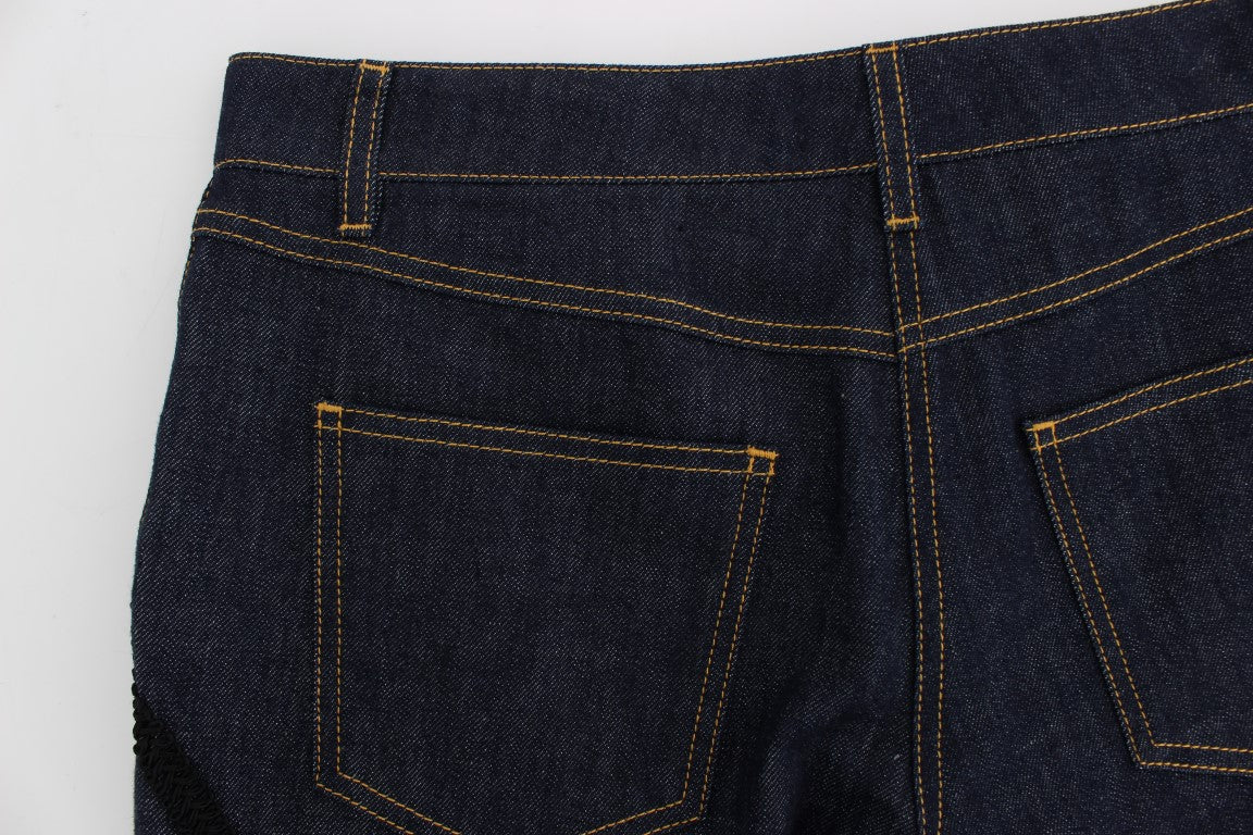 Dolce & Gabbana Capri Women's Denim Cotton Jeans - Black Blue
