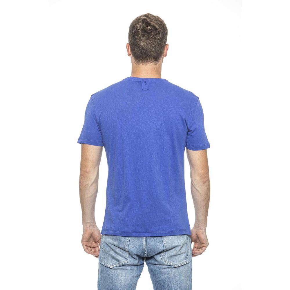 Billionaire Italian Couture Essence Men's Short-Sleeve Round Neck Cotton T-Shirt - Light Blue