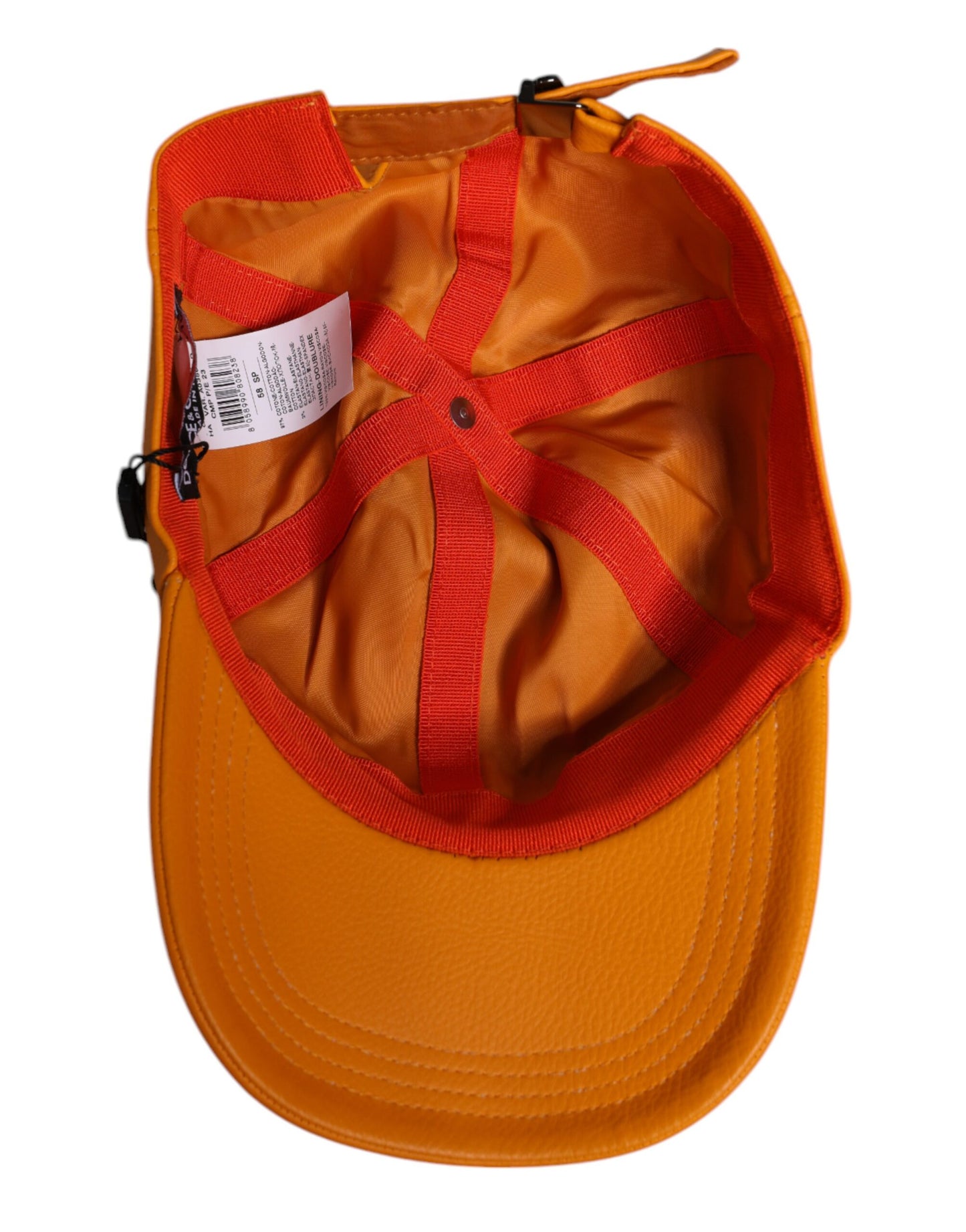 Dolce & Gabbana Orange Cotton 6 Panels Baseball Cap