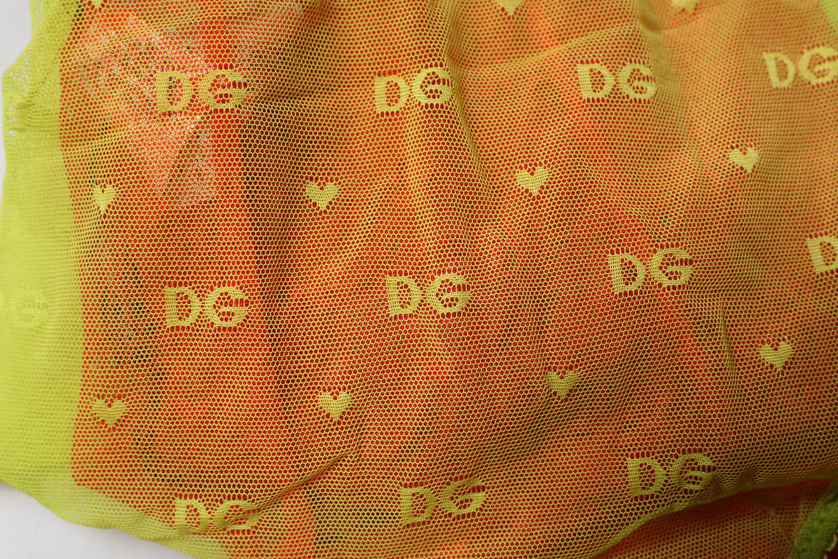 Dolce & Gabbana Women's Mid Rise Nylon & Tulle Panties - Red Yellow