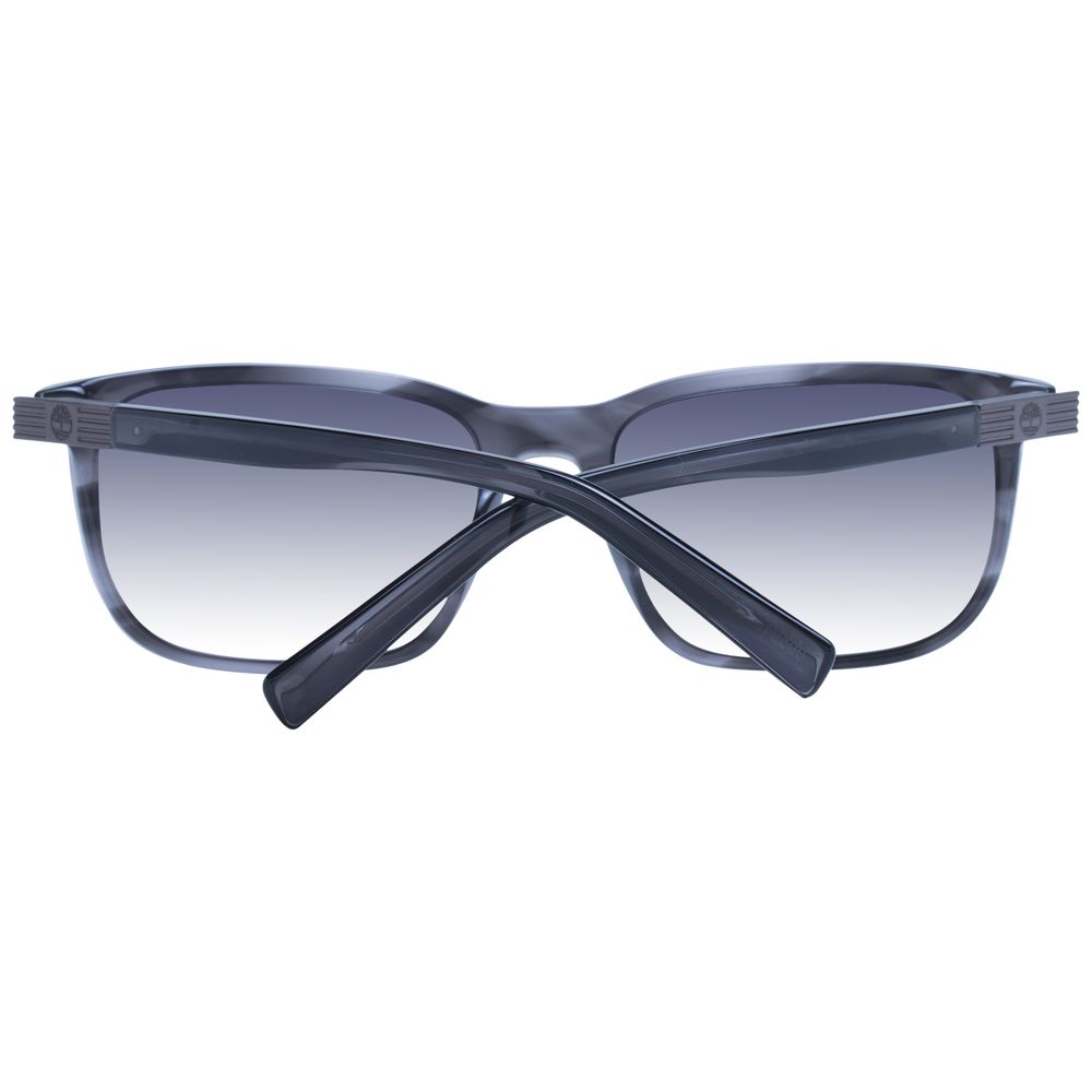 Sunglasses by Timberland for men in acetate and gray featuring an stylish rectangle full-rim frame design with a sophisticated gray coloured frame finish and high-performance polarized gradient category-3-dark-tint lens.