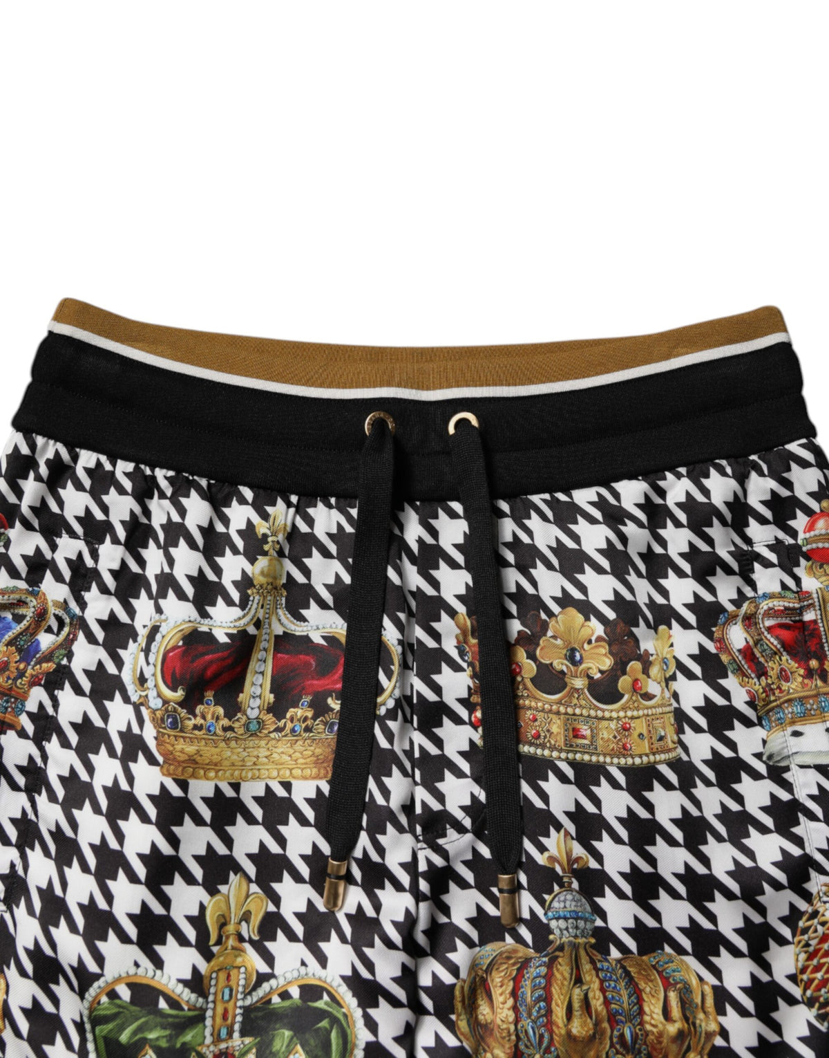 Dolce & Gabbana Men's Polyester Jogger Sweatpants - Multicolor Houndstooth Print