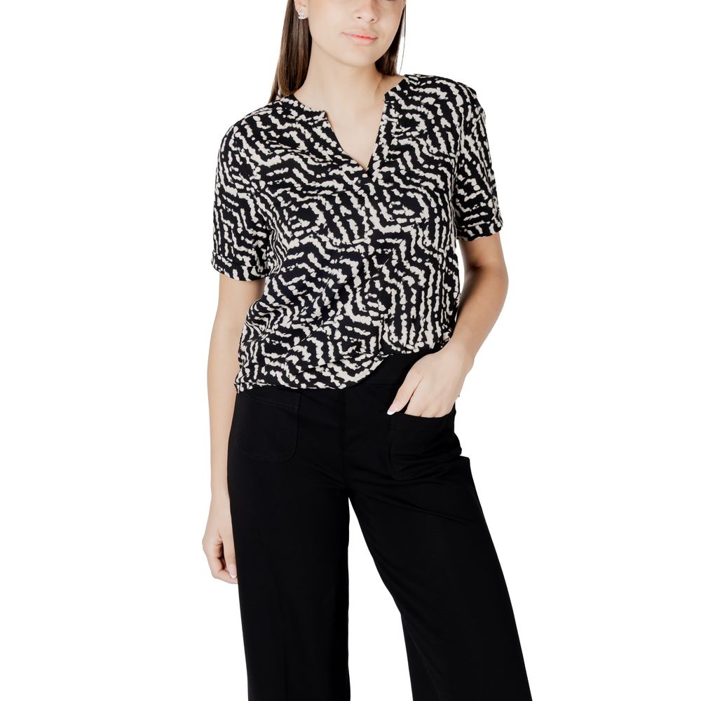 Street One Women's Lightweight V-Neck Viscose Shirt - Black