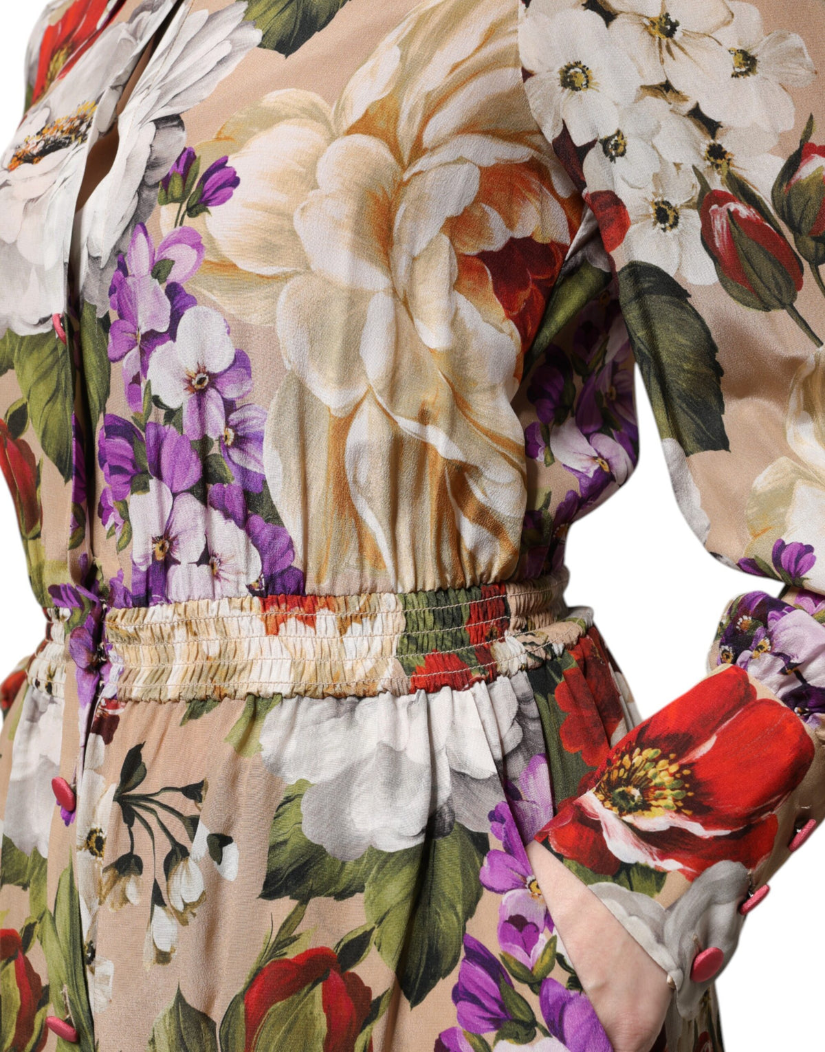 Dolce & Gabbana Women's Silk Crepe Dress - Multicolor Patterned Floral