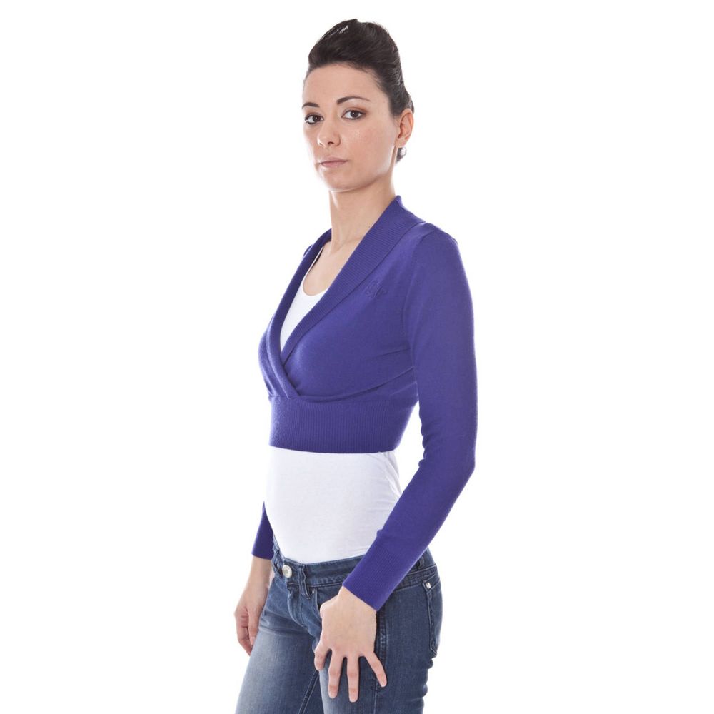 Datch Purple Wool Shrug V-neck Sweater