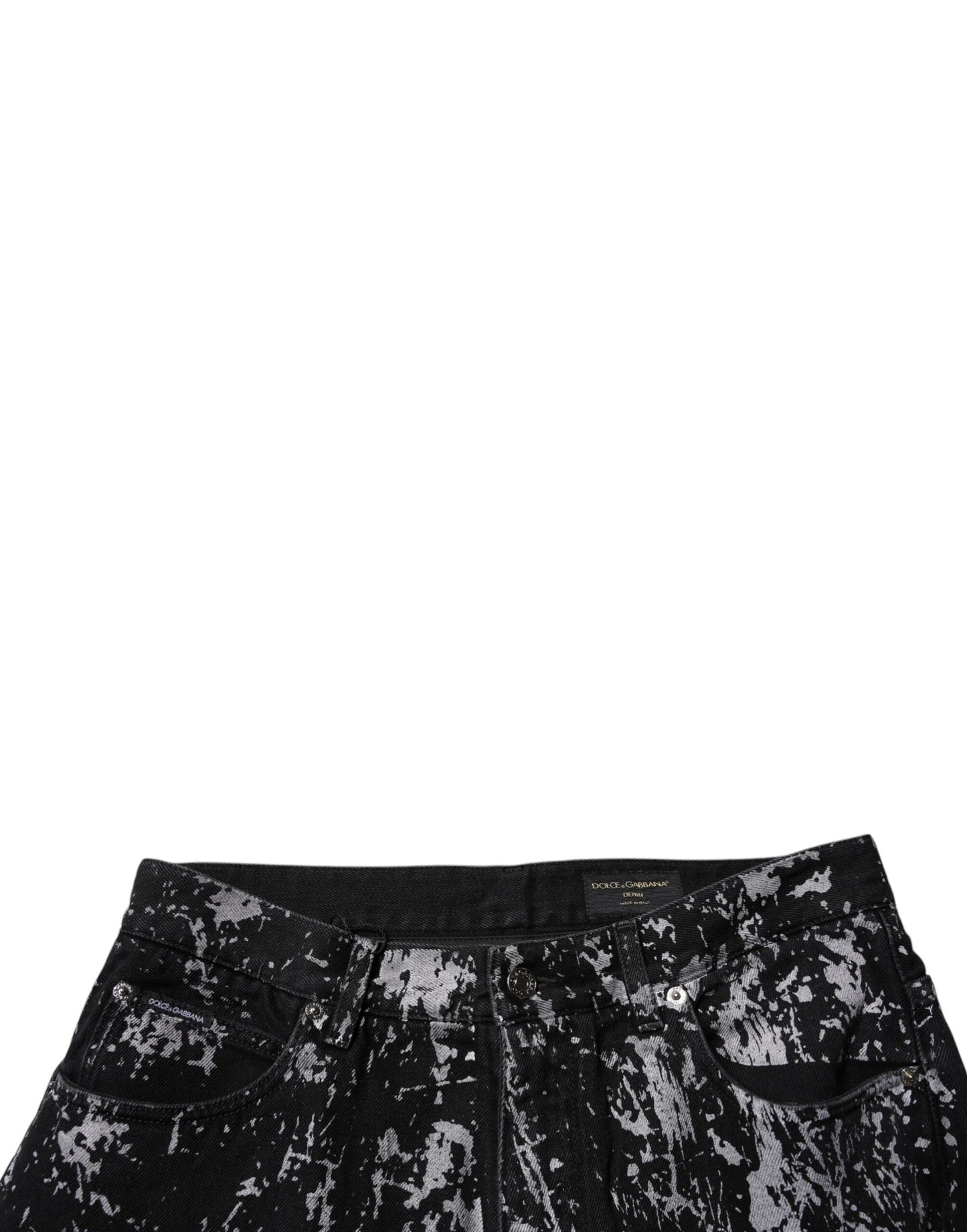 Dolce & Gabbana Black Tie Dye Cotton Straight Men Denim Jeans