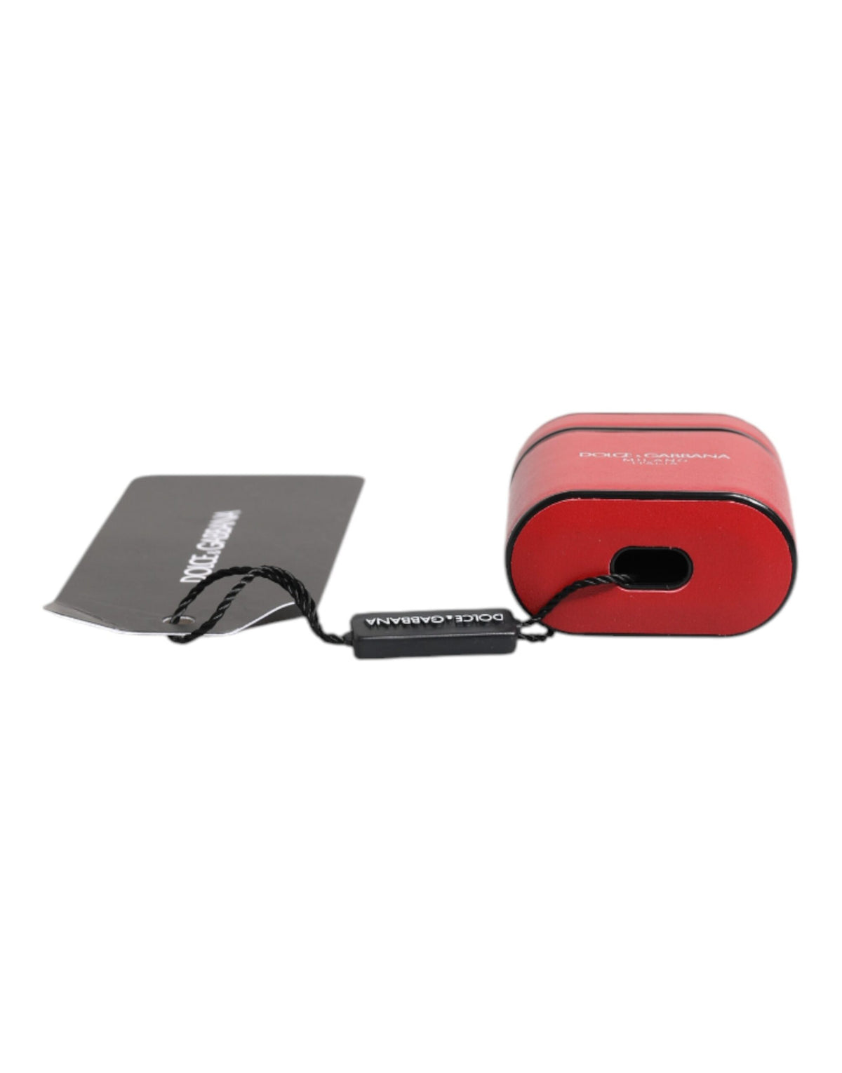 Dolce & Gabbana Calfskin Leather & Silicone Earbuds Carrying Case - Red Print