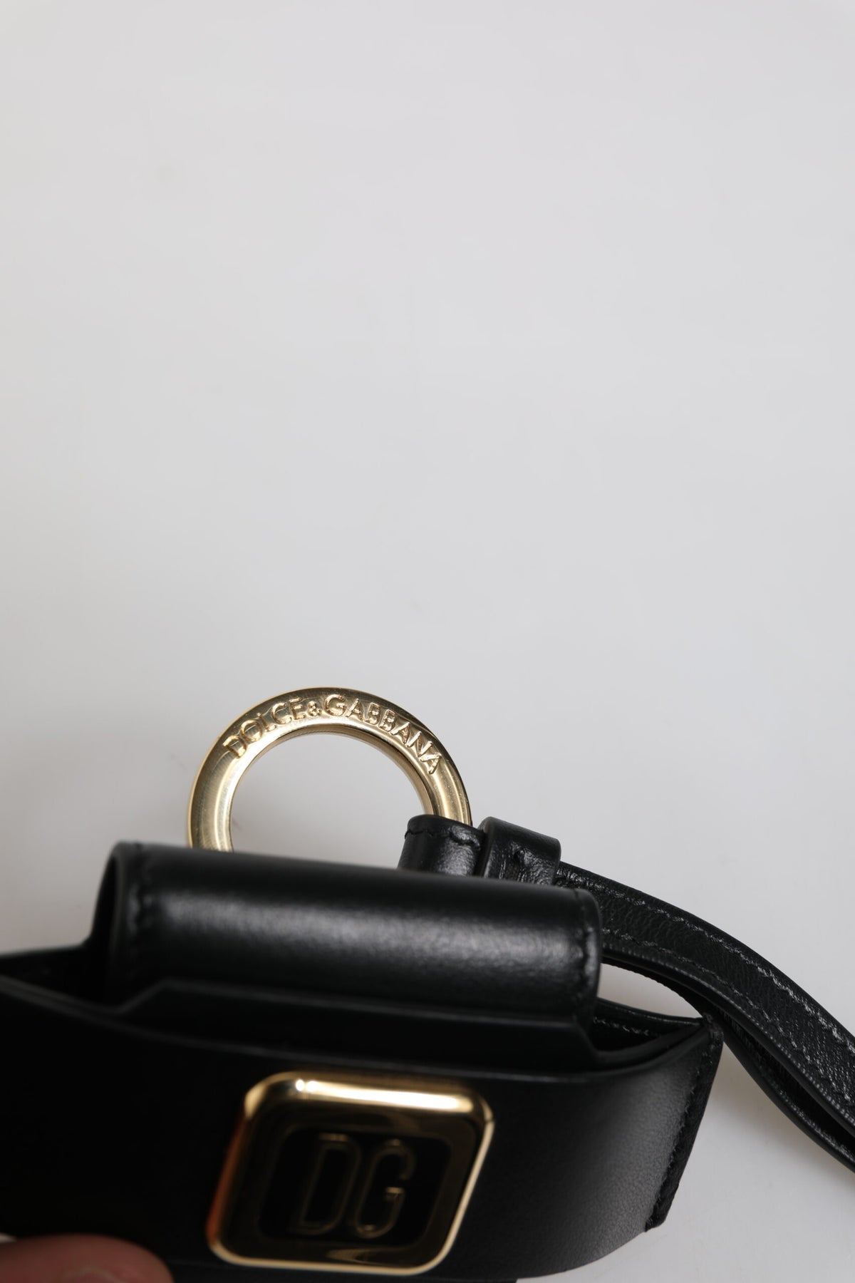 Dolce & Gabbana Play Leather & Metal Earbuds Carrying Case - Black Gold