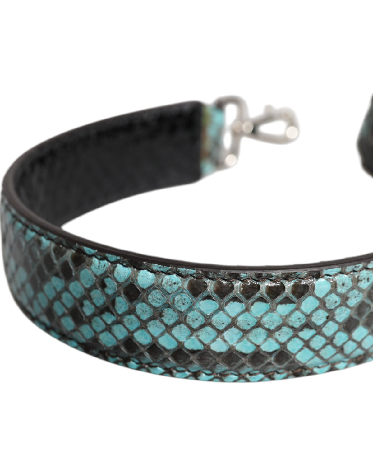 Dolce & Gabbana Python Leather Shoulder Strap - Black Blue Silver