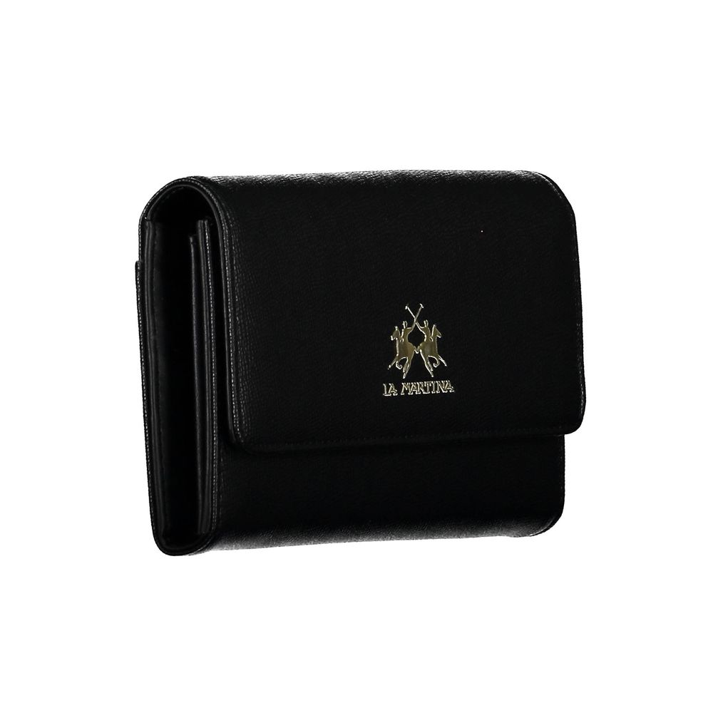 La Martina Polyethylene Faux Leather Cardholder Wallet - Black