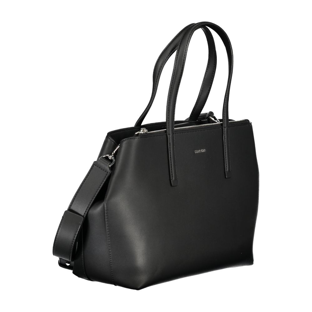 Calvin Klein Black Polyester Leather Effect Shopper Handbag