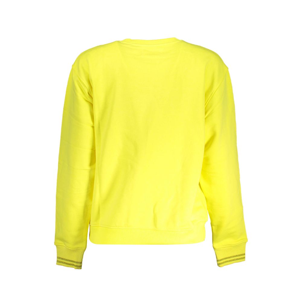 Desigual Women's Round Neck Stretch Polyester Cotton Sweatshirt Sweater - Yellow