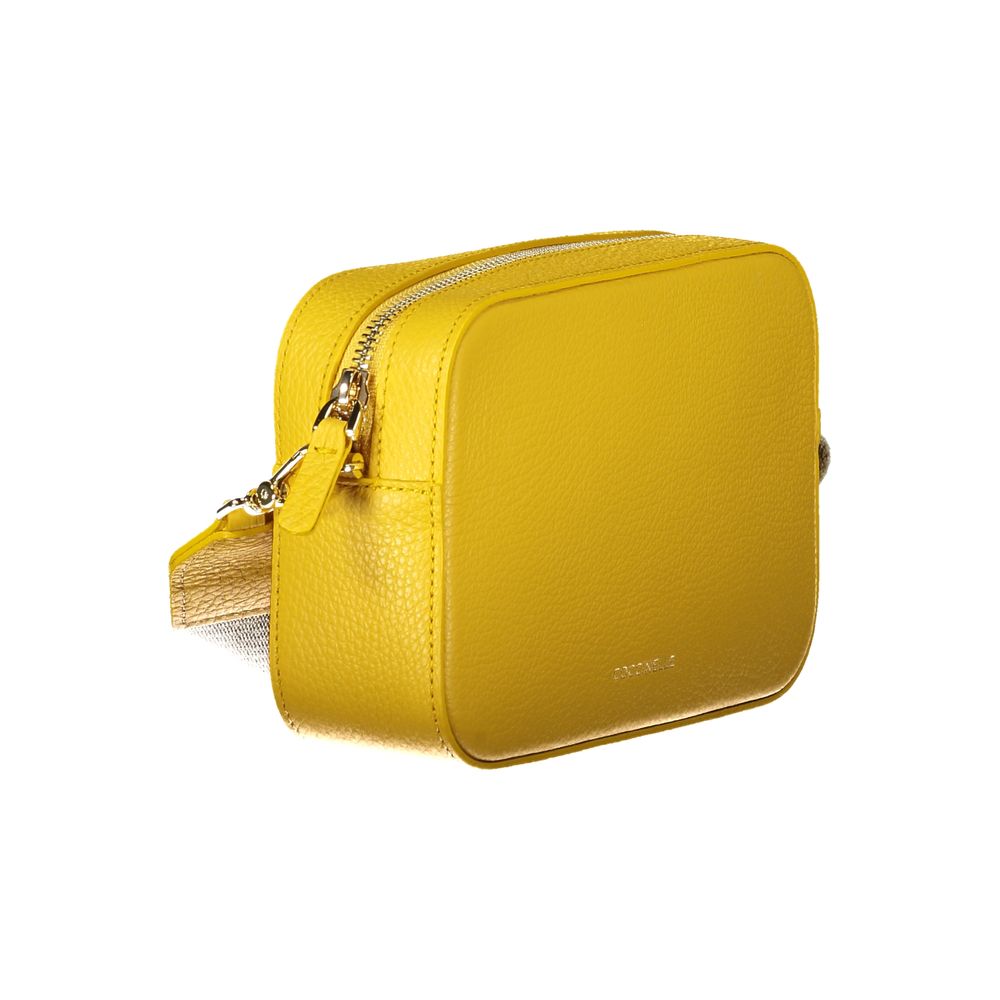 Coccinelle Tebe Leather Crossbody Clutch Handbag - Yellow
