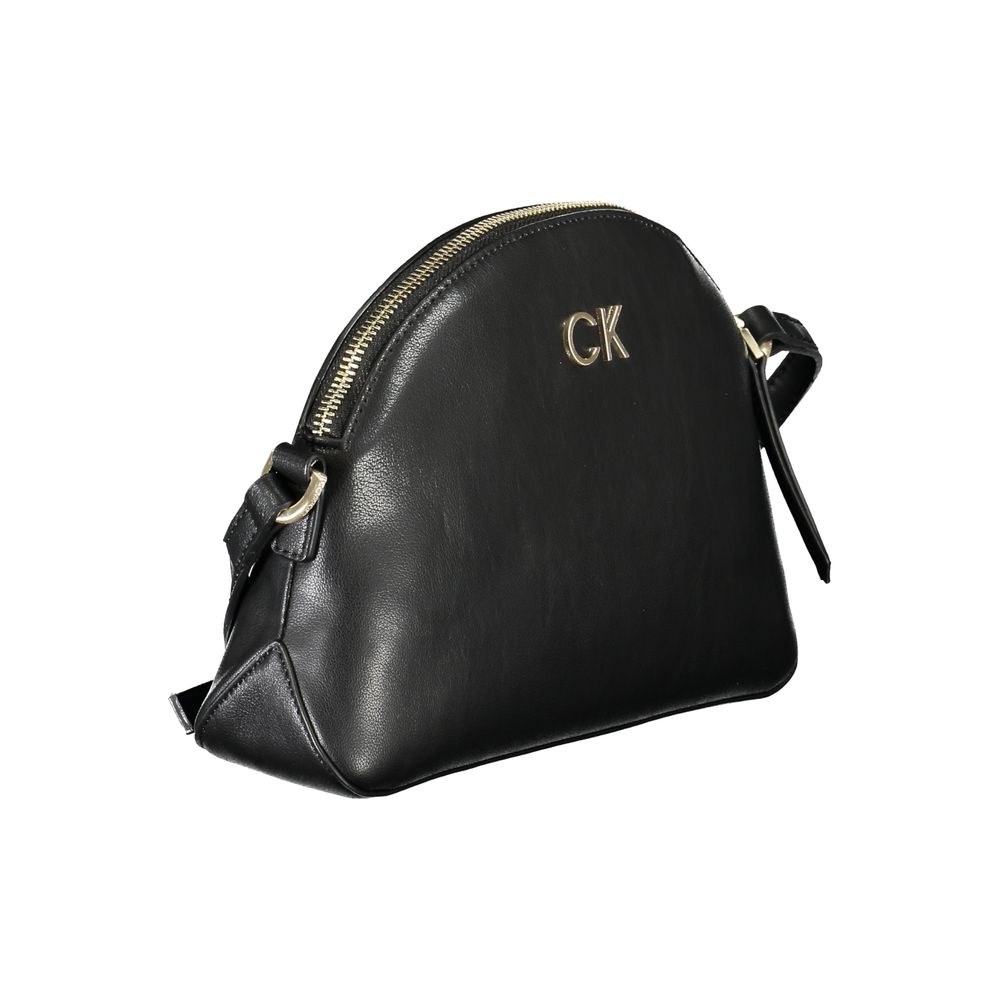 Calvin Klein Black Polyester Leather Effect Shoulder Handbag