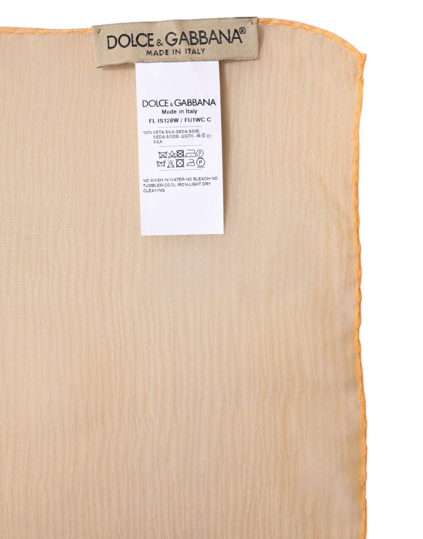 Dolce & Gabbana Orange Silk Rectangle Wrap Shawl Scarf