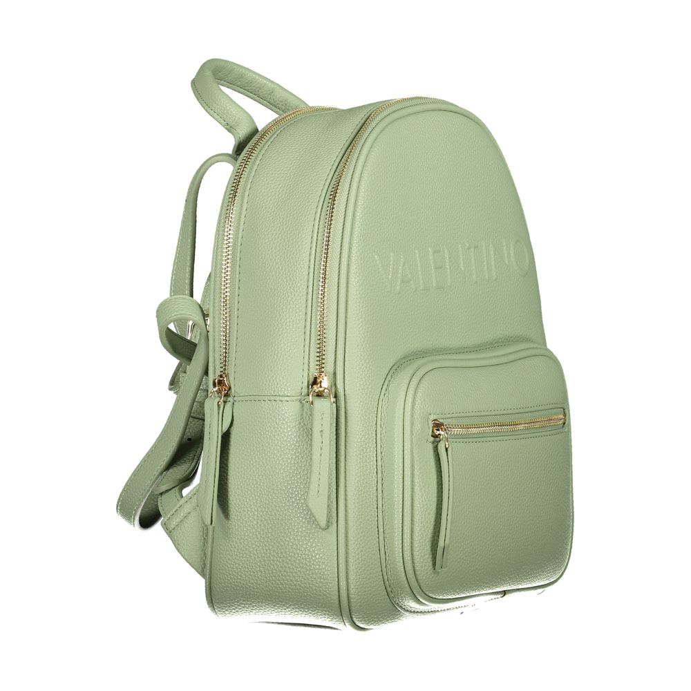 Backpack by Mario Valentino for women in faux pebbled leather green features a stately Faux Pebbled Leather Backpack design, showcasing a secure zipper, ample built-in-compartments, external-pockets & internal-pockets, and versatile handle, backpack-strap & adjustable-strap for a stately finish.