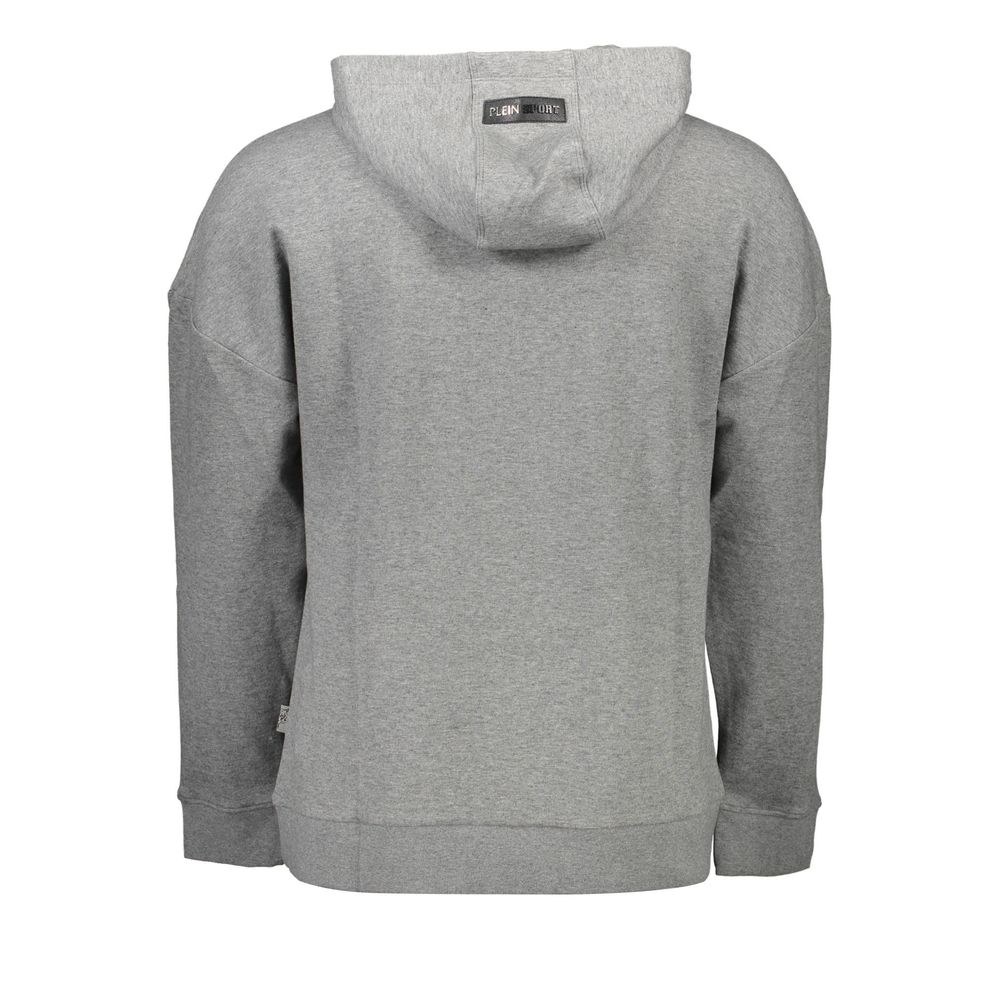 Hooded Sweatshirt Hoodie by Plein Sport for men in cotton polyester brown & gray showcases a city-ready silhouette, artfully detailed with a signature and for a city-ready finish.